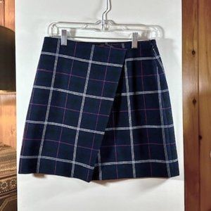 Banana Republic Navy Plaid Mini Skirt